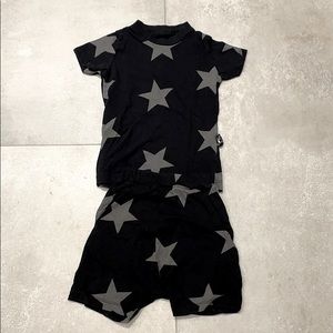 Nununu black stars short lounge set size 2-3 years